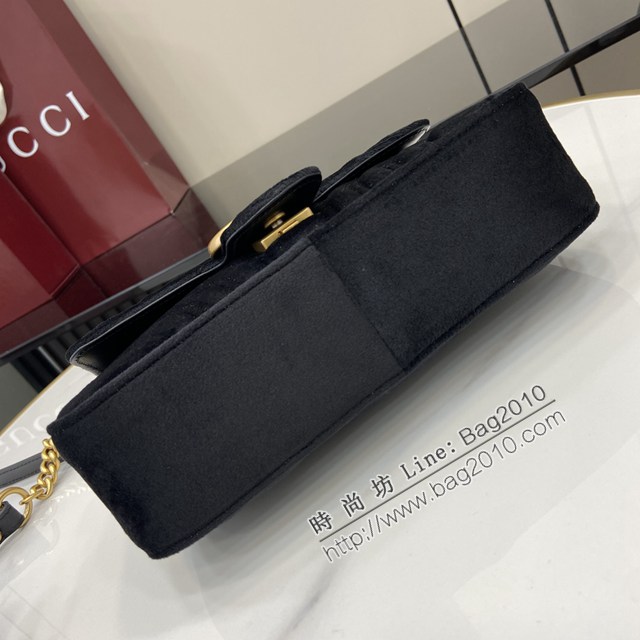 Gucci專櫃古馳最新款Marmont系列絎縫迷你手袋原廠皮鏈條女士挎包 jh2792型號：446744